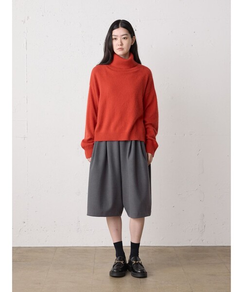 MidiUmi（ミディウミ）の「MidiUmi フランネルタッチショートパンツ（その他パンツ・レディース・ブラック/グレー/ライトグレー/ネイビー・FREE）」の4枚目の写真