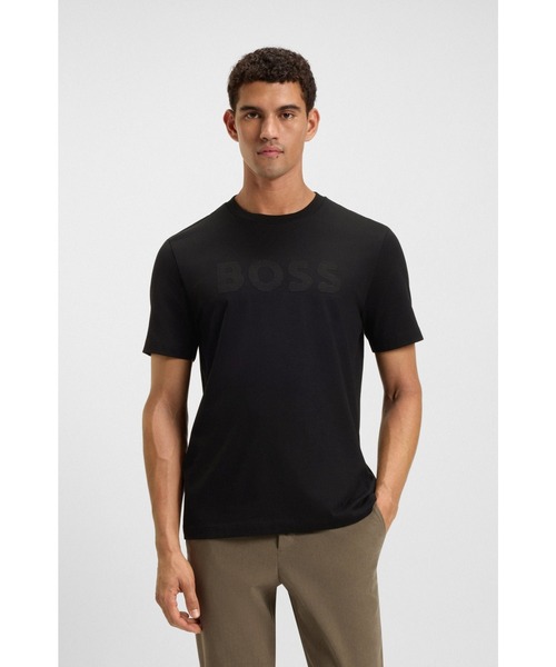 BOSS（ボス）の「コットンジャージー Tシャツ ロゴアートワーク（Tシャツ/カットソー・メンズ・ブラック/ダークブルー/ホワイト・M/S/L/XXL/XL）」の3枚目の写真