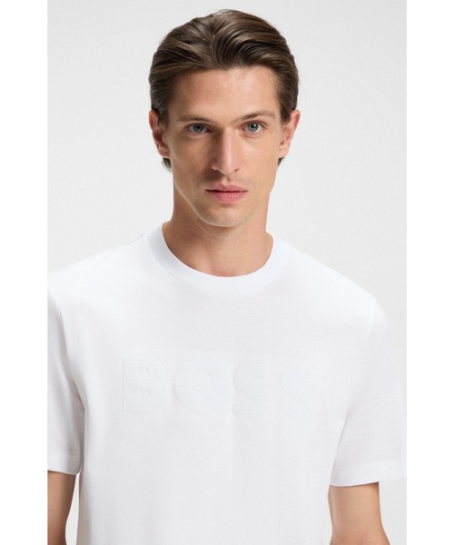 BOSS（ボス）の「コットンジャージー Tシャツ ロゴアートワーク（Tシャツ/カットソー・メンズ・ブラック/ダークブルー/ホワイト・M/S/L/XXL/XL）」の4枚目の写真