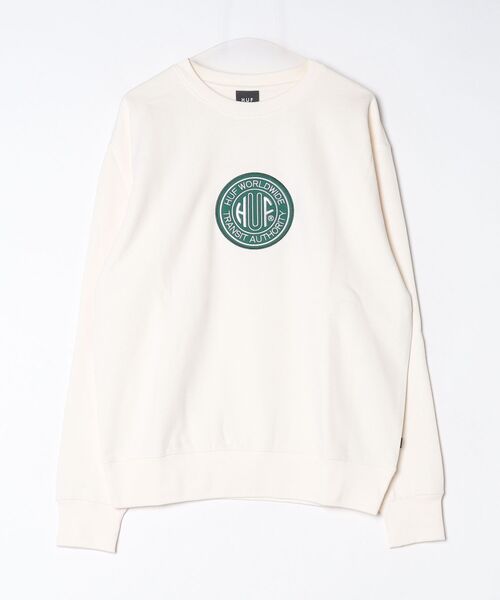 HUF(ハフ)の「HUF TRANSIT AUTHORITY CREWNECK ハフ トランジット オーソリティ アップリケ スウェット(スウェット・メンズ・ライトブルー/ブラック・LARGE/X-LARGE/SMALL/MEDIUM)」の12枚目の写真