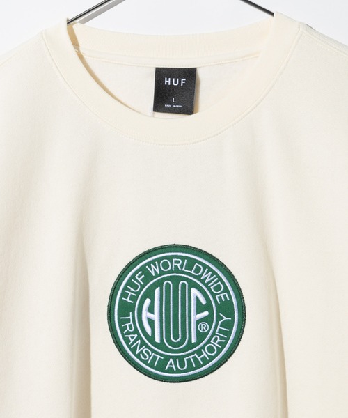 HUF(ハフ)の「HUF TRANSIT AUTHORITY CREWNECK ハフ トランジット オーソリティ アップリケ スウェット(スウェット・メンズ・ライトブルー/ブラック・LARGE/X-LARGE/SMALL/MEDIUM)」の6枚目の写真