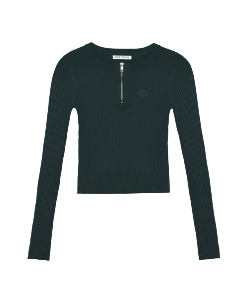 NICK&NICOLE(ニックアンドニコール)の「HALF ZIP UP SLIM CROP TOP_CHARCOAL(Tシャツ/カットソー・レディース・その他・FREE)」の4枚目の写真