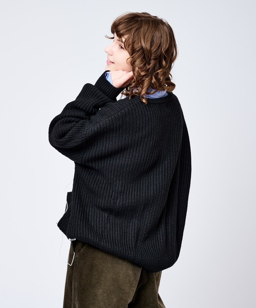 WETTEMPT(ウィテンプト)の「HENRY NECK RIB KNIT /ヘンリーネックリブニット(ニット/セーター・メンズ・ネイビー/ブラウン/グレー/ブラック/カーキ・SMALL/MEDIUM/LARGE)」の8枚目の写真