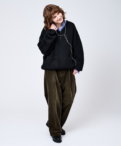 WETTEMPT(ウィテンプト)の「HENRY NECK RIB KNIT /ヘンリーネックリブニット(ニット/セーター・メンズ・ネイビー/ブラウン/グレー/ブラック/カーキ・SMALL/MEDIUM/LARGE)」の15枚目の写真