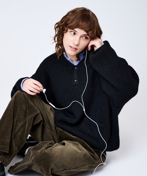 WETTEMPT(ウィテンプト)の「HENRY NECK RIB KNIT /ヘンリーネックリブニット(ニット/セーター・メンズ・ネイビー/ブラウン/グレー/ブラック/カーキ・SMALL/MEDIUM/LARGE)」の19枚目の写真