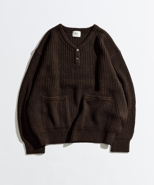 HENRY NECK RIB KNIT /ヘンリーネックリブニット（ニット/セーター
