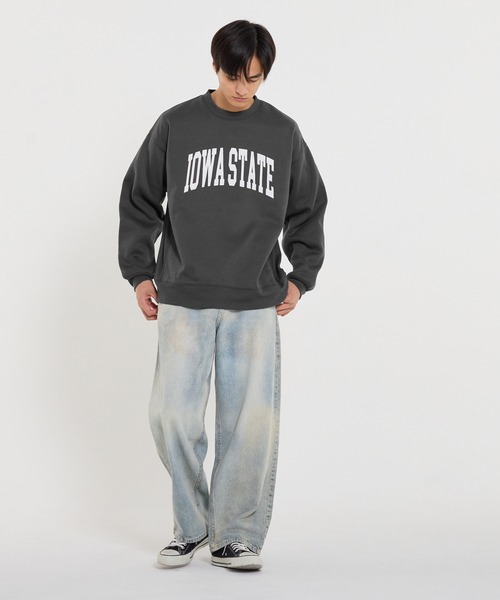 coca(coca)(コカ)の「裏起毛アーチロゴワッペントレーナー(スウェット・メンズ・ライトグレー/チャコール・L/M/XL)」の11枚目の写真