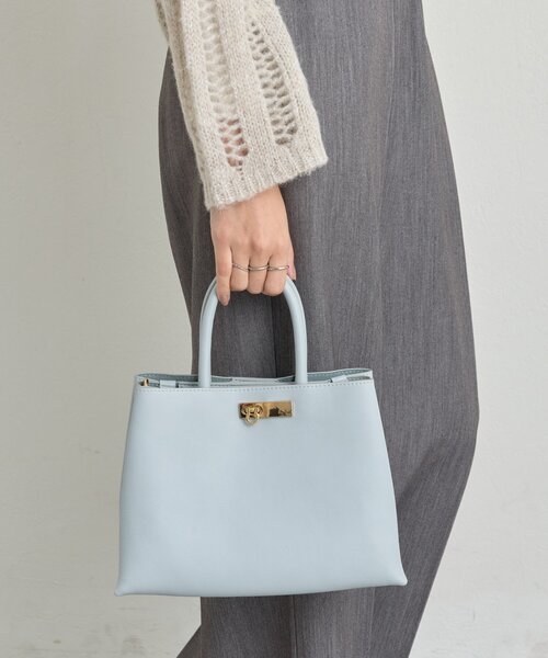 cache cache（カシュ カシュ）の「【cache cache(カシュカシュ)】三層トートバッグ（ハンドバッグ・レディース・ベージュ/ブラック/ホワイト/サックスブルー/イエロー・FREE）」の5枚目の写真