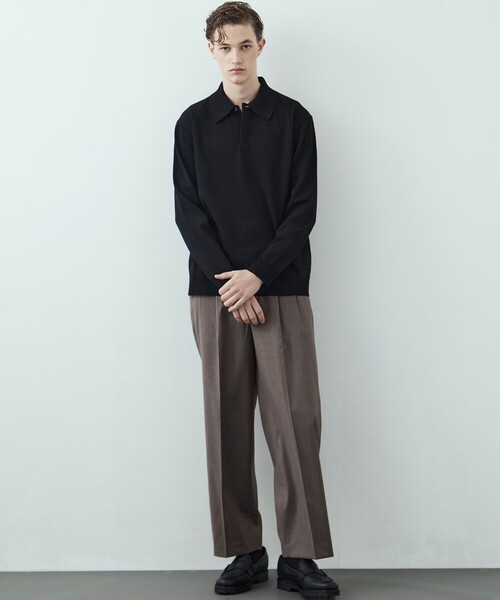 UNITED TOKYO(ユナイテッドトウキョウ)の「【残りわずか】18Gウールミラノリブポロニット 毛玉防止|ウール100%|ウォッシャブル|冬服|インナー|オフィスカジュアル|通勤(ニット/セーター・メンズ・ライトグレー/ダークブラウン/ブラック/オリーブ・1/2/3)」の17枚目の写真