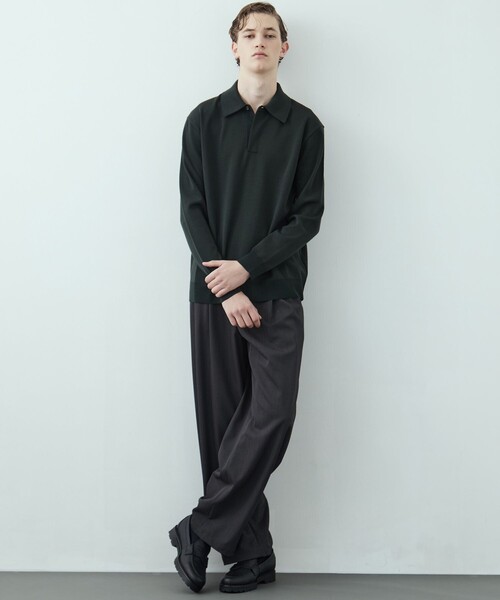 UNITED TOKYO(ユナイテッドトウキョウ)の「【残りわずか】18Gウールミラノリブポロニット 毛玉防止|ウール100%|ウォッシャブル|冬服|インナー|オフィスカジュアル|通勤(ニット/セーター・メンズ・ライトグレー/ダークブラウン/ブラック/オリーブ・1/2/3)」の19枚目の写真