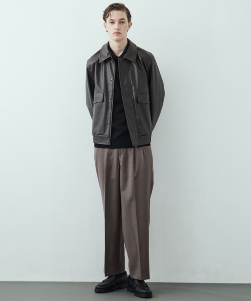 UNITED TOKYO(ユナイテッドトウキョウ)の「【残りわずか】18Gウールミラノリブポロニット 毛玉防止|ウール100%|ウォッシャブル|冬服|インナー|オフィスカジュアル|通勤(ニット/セーター・メンズ・ライトグレー/ダークブラウン/ブラック/オリーブ・1/2/3)」の8枚目の写真