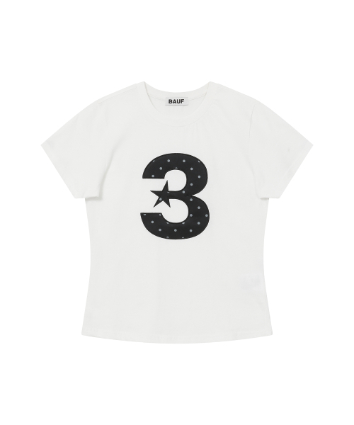BAUF（バウフ）の「3ロゴドットスリムフィットTシャツ[ホワイト]（Tシャツ/カットソー・レディース・その他・FREE）」の3枚目の写真