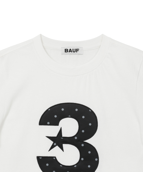 BAUF（バウフ）の「3ロゴドットスリムフィットTシャツ[ホワイト]（Tシャツ/カットソー・レディース・その他・FREE）」の5枚目の写真
