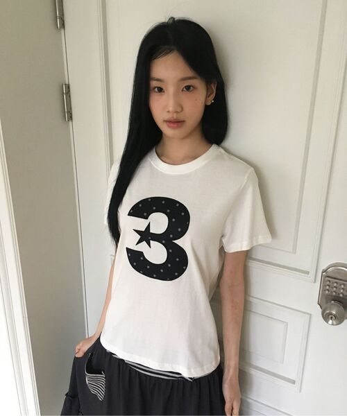 BAUF（バウフ）の「3ロゴドットスリムフィットTシャツ[ホワイト]（Tシャツ/カットソー・レディース・その他・FREE）」の9枚目の写真