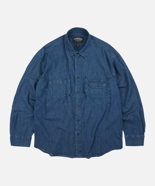 FRIZMWORKS(フリズムワークス)の「BLEACH DENIM UTILITY SHIRT _ WASHED INDIGO(シャツ/ブラウス・メンズ・その他・SMALL/MEDIUM/LARGE/X-LARGE)」の1枚目の写真