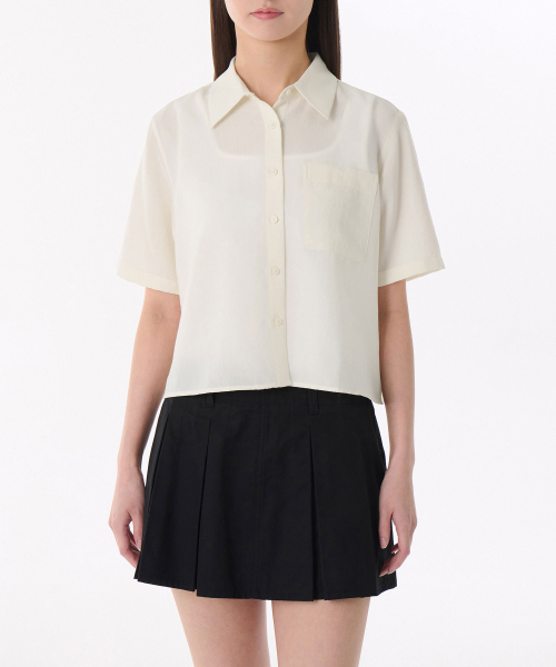 MUSINSA STANDARD WOMAN（ムシンサスタンダードウーマン）の「ウィメンズリネンライク半袖シャツ[エクリュ]（シャツ/ブラウス・レディース・その他・SMALL/MEDIUM/LARGE/X-SMALL）」の3枚目の写真