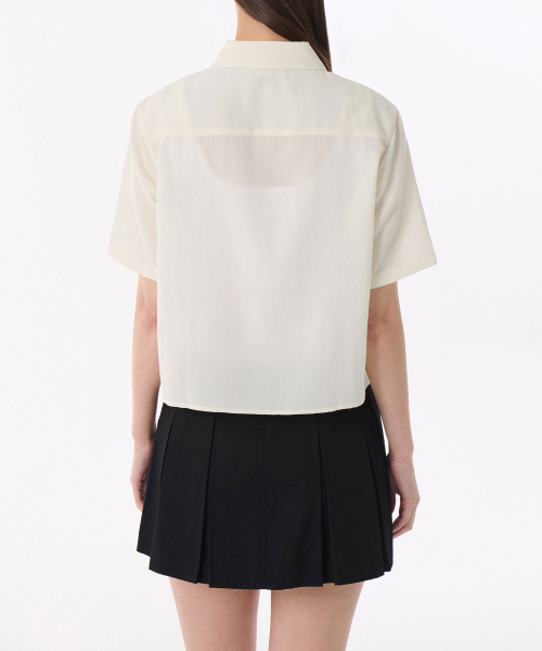 MUSINSA STANDARD WOMAN（ムシンサスタンダードウーマン）の「ウィメンズリネンライク半袖シャツ[エクリュ]（シャツ/ブラウス・レディース・その他・SMALL/MEDIUM/LARGE/X-SMALL）」の4枚目の写真