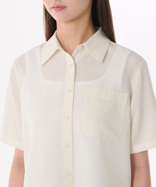 MUSINSA STANDARD WOMAN（ムシンサスタンダードウーマン）の「ウィメンズリネンライク半袖シャツ[エクリュ]（シャツ/ブラウス・レディース・その他・SMALL/MEDIUM/LARGE/X-SMALL）」の5枚目の写真