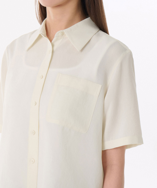 MUSINSA STANDARD WOMAN（ムシンサスタンダードウーマン）の「ウィメンズリネンライク半袖シャツ[エクリュ]（シャツ/ブラウス・レディース・その他・SMALL/MEDIUM/LARGE/X-SMALL）」の6枚目の写真