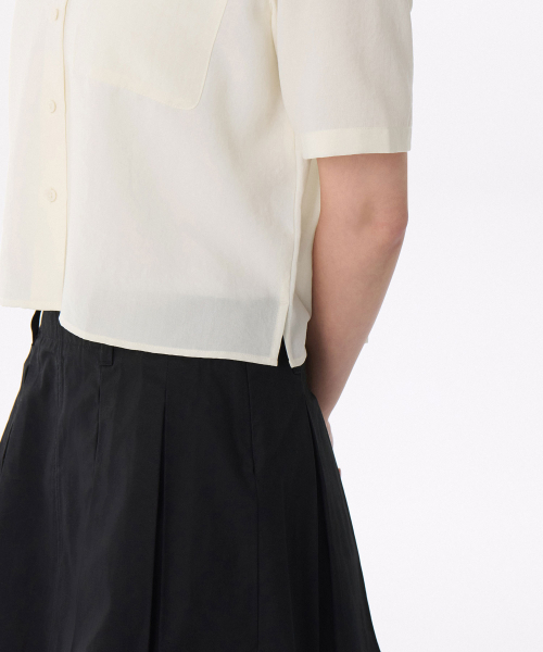 MUSINSA STANDARD WOMAN（ムシンサスタンダードウーマン）の「ウィメンズリネンライク半袖シャツ[エクリュ]（シャツ/ブラウス・レディース・その他・SMALL/MEDIUM/LARGE/X-SMALL）」の7枚目の写真