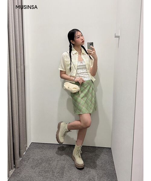 MUSINSA STANDARD WOMAN（ムシンサスタンダードウーマン）の「ウィメンズリネンライク半袖シャツ[エクリュ]（シャツ/ブラウス・レディース・その他・SMALL/MEDIUM/LARGE/X-SMALL）」の9枚目の写真