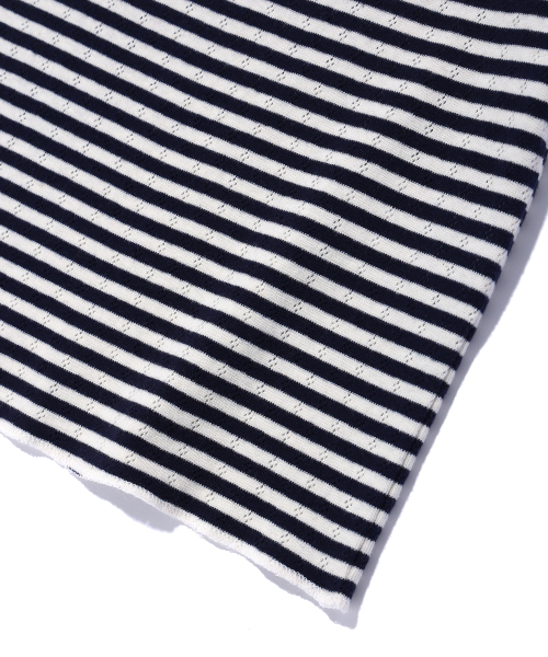 YOUHEE（ユヒ）の「LACE STRIPE T-SHIRTS NAVY（Tシャツ/カットソー・レディース・その他・FREE）」の7枚目の写真