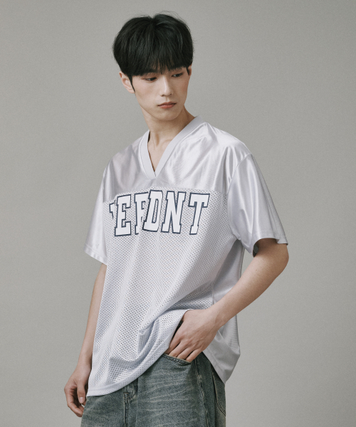 Verdnt（バーダント）の「バーデントメッシュラグビージャージTシャツ[グレー]（Tシャツ/カットソー・レディース・グレー・SMALL/MEDIUM/LARGE）」の4枚目の写真