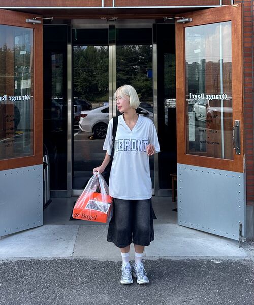Verdnt（バーダント）の「バーデントメッシュラグビージャージTシャツ[グレー]（Tシャツ/カットソー・レディース・グレー・SMALL/MEDIUM/LARGE）」の15枚目の写真