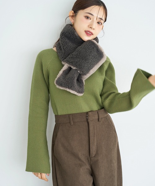 リバーシブルファーティペット【585096】（マフラー）｜mil（ミル）の