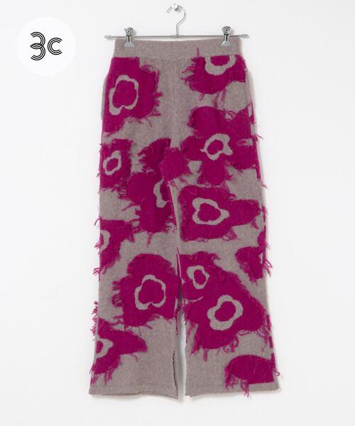 THE GOODLAND MARKET(ザグッドランドマーケット)の「cwtch UTOPIA FLOWER KNIT PANTS(ニット/セーター・レディース・グレー系その他/ブラウン系その他・FREE)」の1枚目の写真
