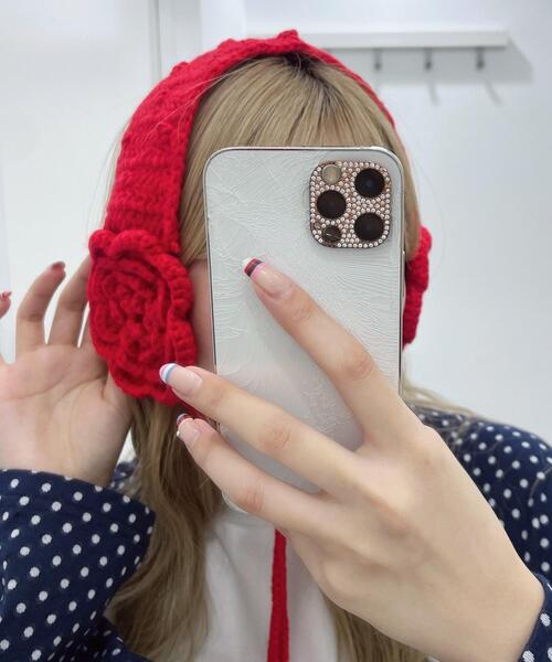 WEGO（ウィゴー）の「WEGO/フラワーニットイヤーマフ（イヤーマフ・レディース・ホワイト/ブラック/サックスブルー/レッド・FREE）」の13枚目の写真