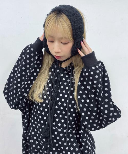 WEGO（ウィゴー）の「WEGO/フラワーニットイヤーマフ（イヤーマフ・レディース・ホワイト/ブラック/サックスブルー/レッド・FREE）」の6枚目の写真