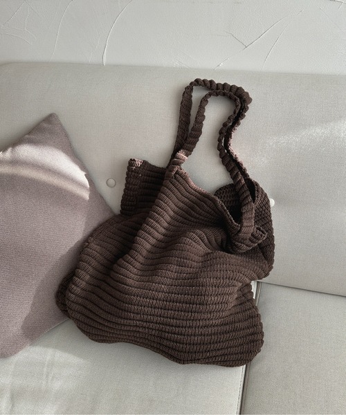 apres jour clair（アプレジュールクレア）の「【apres jour clair】ニットトートバッグ（トートバッグ・レディース・ブラウン系その他/ベージュ・FREE）」の7枚目の写真