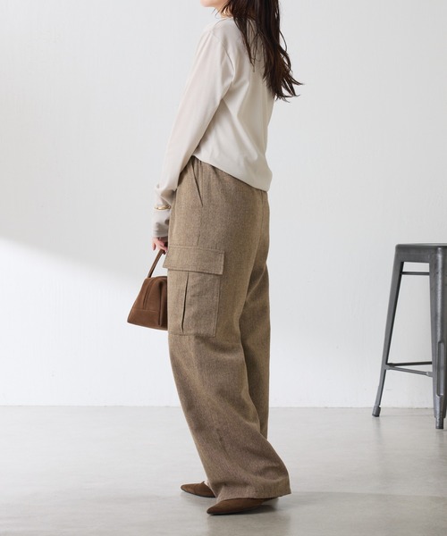 COLLAGE GALLARDAGALANTE（コラージュガリャルダガランテ）の「ネップイージーパンツ（その他パンツ・レディース・ライトグレー/ブラウン・FREE）」の16枚目の写真