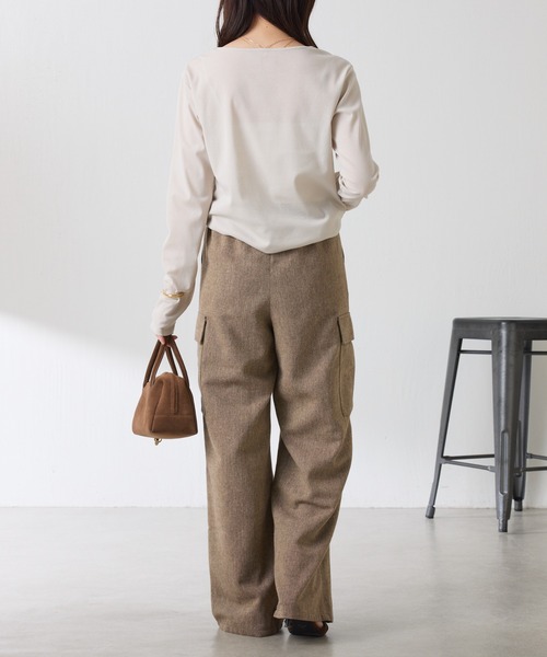 COLLAGE GALLARDAGALANTE（コラージュガリャルダガランテ）の「ネップイージーパンツ（その他パンツ・レディース・ライトグレー/ブラウン・FREE）」の17枚目の写真