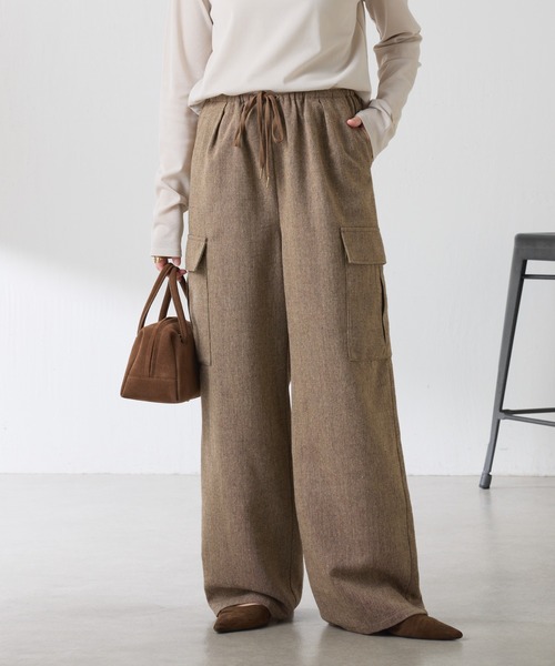 COLLAGE GALLARDAGALANTE（コラージュガリャルダガランテ）の「ネップイージーパンツ（その他パンツ・レディース・ライトグレー/ブラウン・FREE）」の12枚目の写真