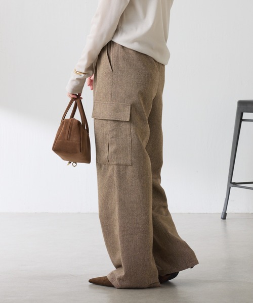 COLLAGE GALLARDAGALANTE（コラージュガリャルダガランテ）の「ネップイージーパンツ（その他パンツ・レディース・ライトグレー/ブラウン・FREE）」の13枚目の写真