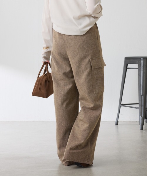 COLLAGE GALLARDAGALANTE（コラージュガリャルダガランテ）の「ネップイージーパンツ（その他パンツ・レディース・ライトグレー/ブラウン・FREE）」の14枚目の写真