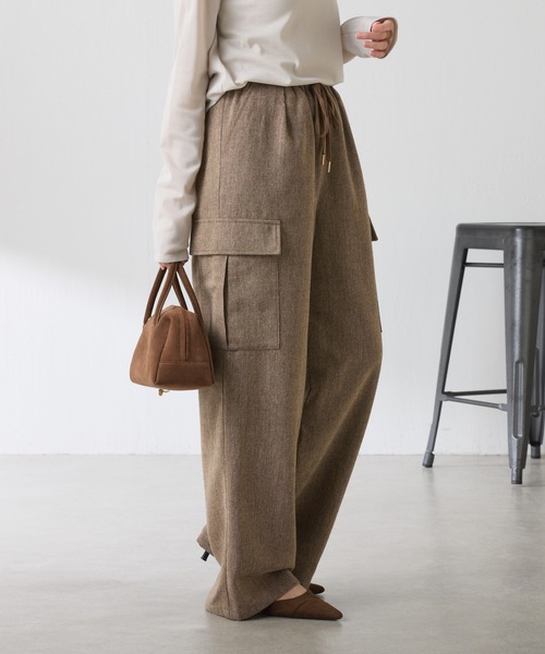 COLLAGE GALLARDAGALANTE（コラージュガリャルダガランテ）の「ネップイージーパンツ（その他パンツ・レディース・ライトグレー/ブラウン・FREE）」の15枚目の写真