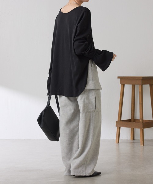 COLLAGE GALLARDAGALANTE（コラージュガリャルダガランテ）の「ネップイージーパンツ（その他パンツ・レディース・ライトグレー/ブラウン・FREE）」の9枚目の写真