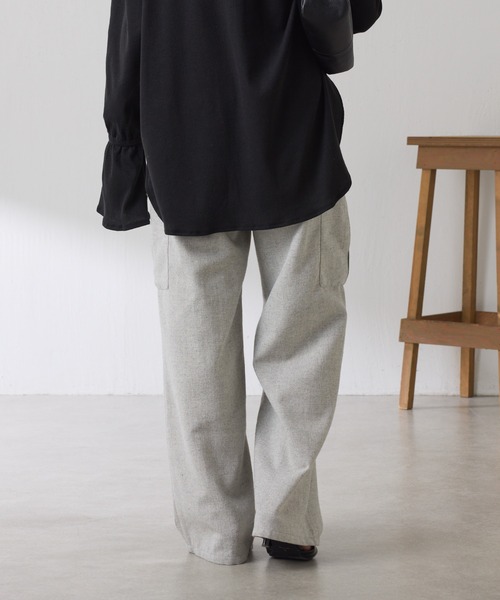 COLLAGE GALLARDAGALANTE（コラージュガリャルダガランテ）の「ネップイージーパンツ（その他パンツ・レディース・ライトグレー/ブラウン・FREE）」の6枚目の写真