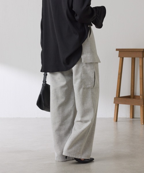 COLLAGE GALLARDAGALANTE（コラージュガリャルダガランテ）の「ネップイージーパンツ（その他パンツ・レディース・ライトグレー/ブラウン・FREE）」の7枚目の写真