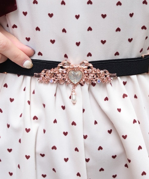 axes femme(アクシーズファム)の「セイクリッドハート細ベルト(ベルト・レディース・ピンク/ゴールド・FREE)」の3枚目の写真