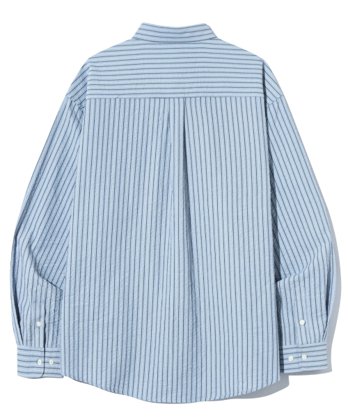 BASEMOMENT(ベースモーメント)の「リゾートストライプシャツスカイブルー(シャツ/ブラウス・レディース・その他・LARGE/MEDIUM)」の2枚目の写真