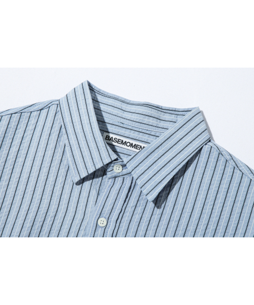 BASEMOMENT(ベースモーメント)の「リゾートストライプシャツスカイブルー(シャツ/ブラウス・レディース・その他・LARGE/MEDIUM)」の3枚目の写真