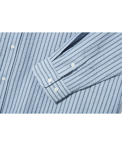 BASEMOMENT(ベースモーメント)の「リゾートストライプシャツスカイブルー(シャツ/ブラウス・レディース・その他・LARGE/MEDIUM)」の6枚目の写真