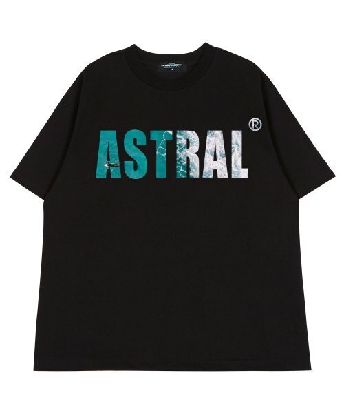 ASTRAL PROJECTION(アストラルプロジェクション)の「アストラルオーシャンレタリングラウンドネック40番手二重織綿半袖Tシャツ_ブラック(Tシャツ/カットソー・メンズ・その他・MEDIUM/LARGE)」の2枚目の写真