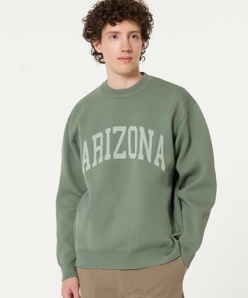 coca（coca）（コカ）の「ポリウーリーロゴクルーネックニット（ニット/セーター・メンズ・ライトブルー/カーキ/チャコール/ネイビー・L/XL/M）」の3枚目の写真