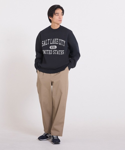 coca（coca）（コカ）の「ポリウーリーロゴクルーネックニット（ニット/セーター・メンズ・ライトブルー/カーキ/チャコール/ネイビー・L/XL/M）」の5枚目の写真