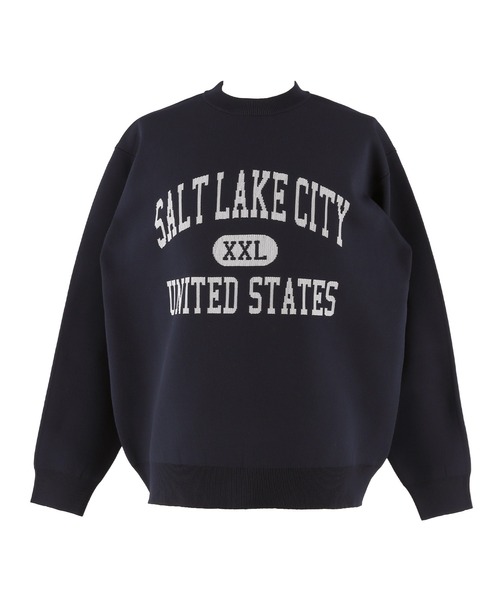 coca（coca）（コカ）の「ポリウーリーロゴクルーネックニット（ニット/セーター・メンズ・ライトブルー/カーキ/チャコール/ネイビー・L/XL/M）」の15枚目の写真